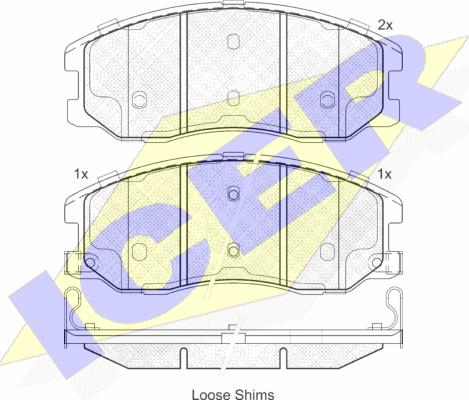 Icer 181798 - Гальмівні колодки, дискові гальма autozip.com.ua