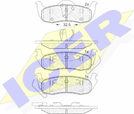 Icer 181766 - Гальмівні колодки, дискові гальма autozip.com.ua