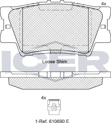 Icer 181761-203 - Гальмівні колодки, дискові гальма autozip.com.ua