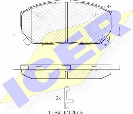 Icer 181705 - Гальмівні колодки, дискові гальма autozip.com.ua