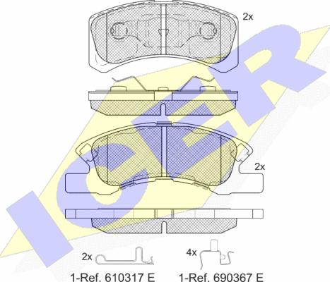 Icer 181701-208 - Гальмівні колодки, дискові гальма autozip.com.ua