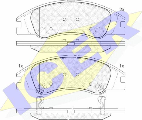 Icer 181708 - Гальмівні колодки, дискові гальма autozip.com.ua