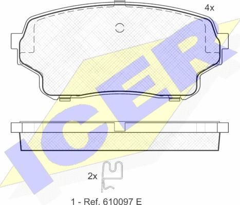 Icer 181715 - Гальмівні колодки, дискові гальма autozip.com.ua