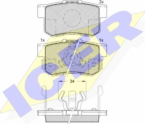 Icer 181718 - Гальмівні колодки, дискові гальма autozip.com.ua