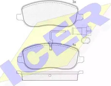 Icer 181732 - Гальмівні колодки, дискові гальма autozip.com.ua