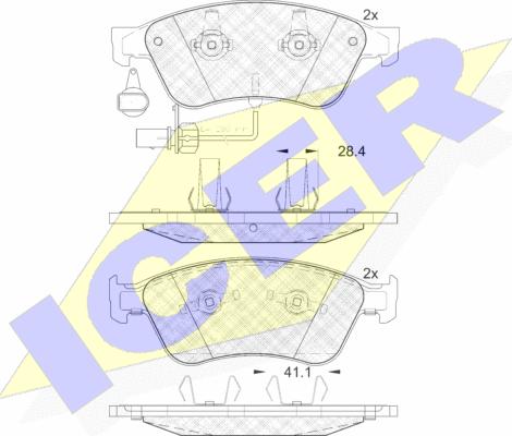 Icer 181725 - Гальмівні колодки, дискові гальма autozip.com.ua