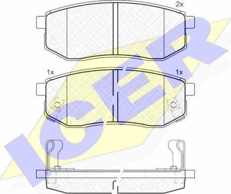 Icer 181721 - Гальмівні колодки, дискові гальма autozip.com.ua