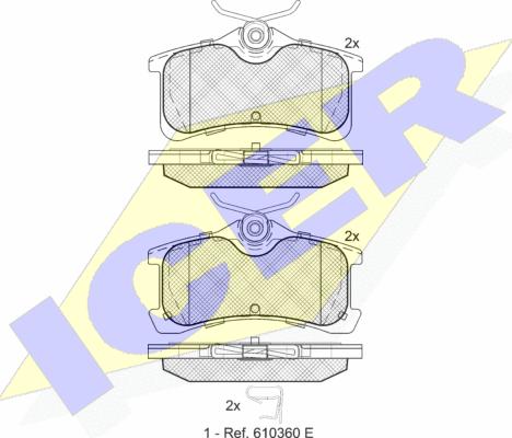 Icer 181728 - Гальмівні колодки, дискові гальма autozip.com.ua