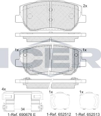 Icer 182441 - Гальмівні колодки, дискові гальма autozip.com.ua