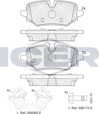 Icer 182469 - Гальмівні колодки, дискові гальма autozip.com.ua