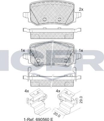 Icer 182421 - Гальмівні колодки, дискові гальма autozip.com.ua
