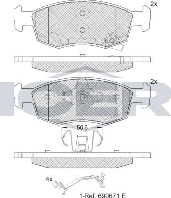 Icer 182422 - Гальмівні колодки, дискові гальма autozip.com.ua