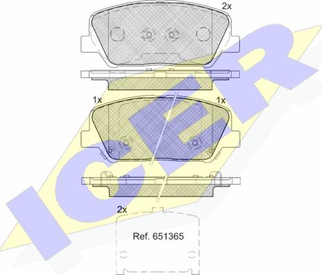 Icer 182090 - Гальмівні колодки, дискові гальма autozip.com.ua