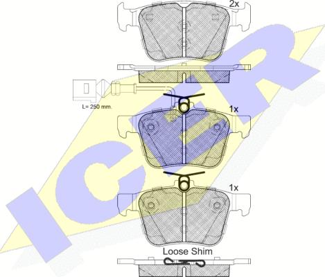 Icer 182098-203 - Гальмівні колодки, дискові гальма autozip.com.ua