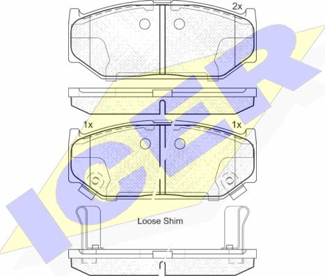 Icer 182045 - Гальмівні колодки, дискові гальма autozip.com.ua