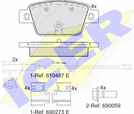 Icer 182043 - Гальмівні колодки, дискові гальма autozip.com.ua