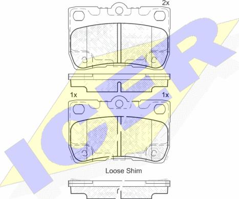 Icer 182060 - Гальмівні колодки, дискові гальма autozip.com.ua