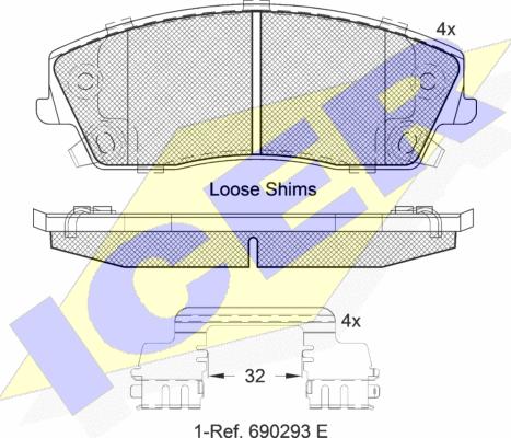 Icer 182067 - Гальмівні колодки, дискові гальма autozip.com.ua