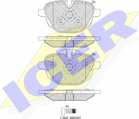 Icer 182004 - Гальмівні колодки, дискові гальма autozip.com.ua