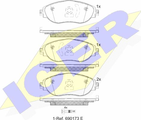 Icer 182018-204 - Гальмівні колодки, дискові гальма autozip.com.ua