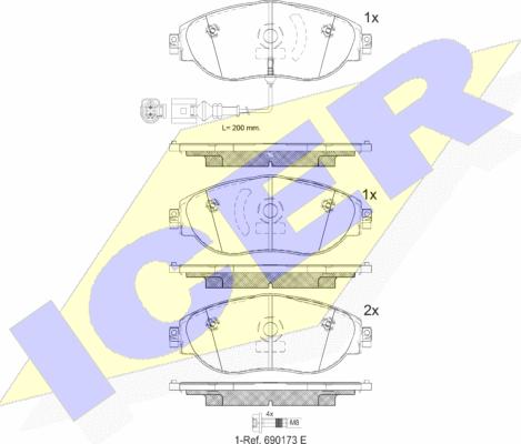 Icer 182018 - Гальмівні колодки, дискові гальма autozip.com.ua