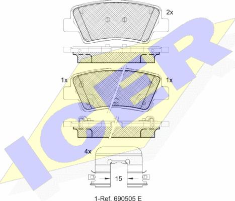 Icer 182036-208 - Гальмівні колодки, дискові гальма autozip.com.ua