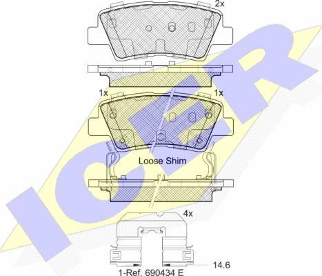 Icer 182036-203 - Гальмівні колодки, дискові гальма autozip.com.ua