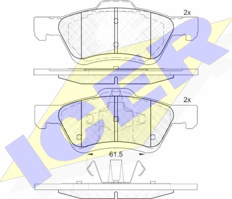 Icer 182030 - Гальмівні колодки, дискові гальма autozip.com.ua