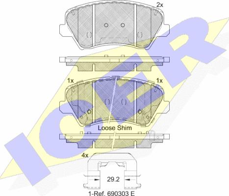 Icer 182029-203 - Гальмівні колодки, дискові гальма autozip.com.ua