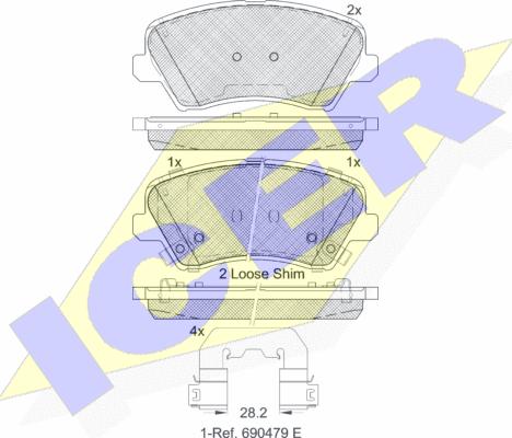 Icer 182029-234 - Гальмівні колодки, дискові гальма autozip.com.ua