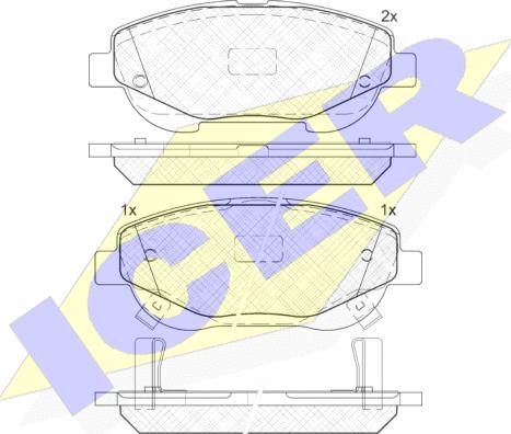 Icer 182022 - Гальмівні колодки, дискові гальма autozip.com.ua