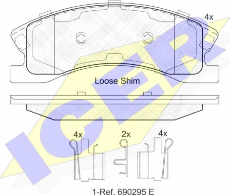 Icer 182075 - Гальмівні колодки, дискові гальма autozip.com.ua