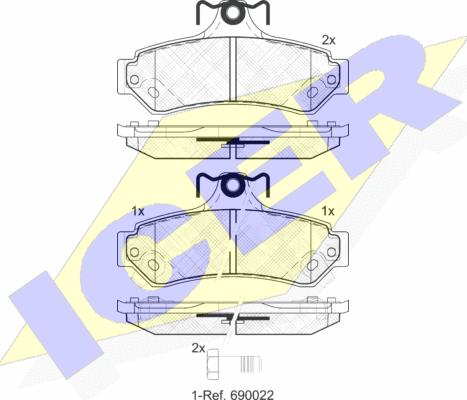 Icer 182078 - Гальмівні колодки, дискові гальма autozip.com.ua