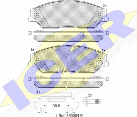 Icer 182077 - Гальмівні колодки, дискові гальма autozip.com.ua