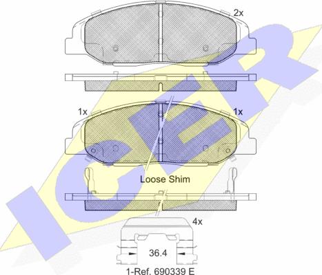 Icer 182141 - Гальмівні колодки, дискові гальма autozip.com.ua