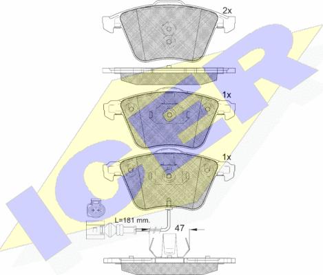 Icer 182148 - Гальмівні колодки, дискові гальма autozip.com.ua