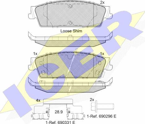 Icer 182139 - Гальмівні колодки, дискові гальма autozip.com.ua