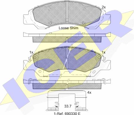 Icer 182138 - Гальмівні колодки, дискові гальма autozip.com.ua