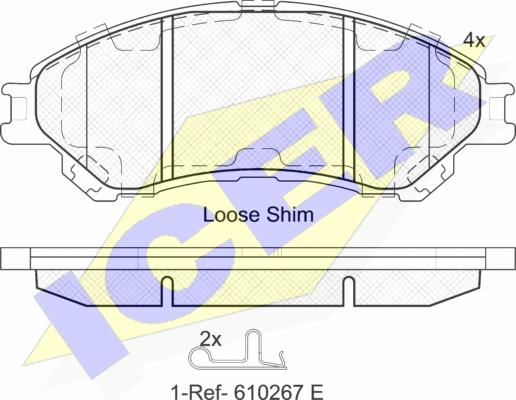 Icer 182175 - Гальмівні колодки, дискові гальма autozip.com.ua