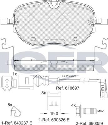 Icer 182390e1 - Гальмівні колодки, дискові гальма autozip.com.ua