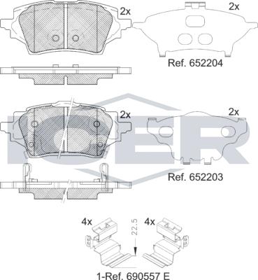 Icer 182397 - Гальмівні колодки, дискові гальма autozip.com.ua