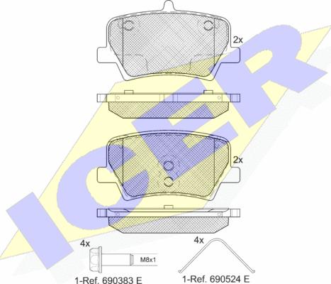 Icer 182346 - Гальмівні колодки, дискові гальма autozip.com.ua