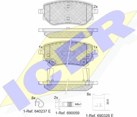 Icer 182343 - Гальмівні колодки, дискові гальма autozip.com.ua