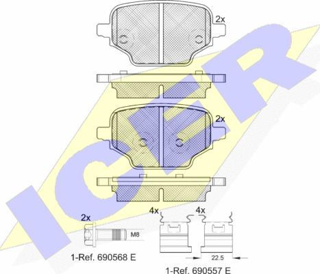 Icer 182347 - Гальмівні колодки, дискові гальма autozip.com.ua