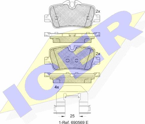 Icer 182360 - Гальмівні колодки, дискові гальма autozip.com.ua