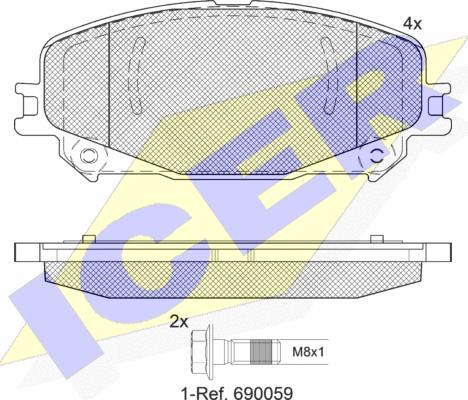 Icer 182304 - Гальмівні колодки, дискові гальма autozip.com.ua