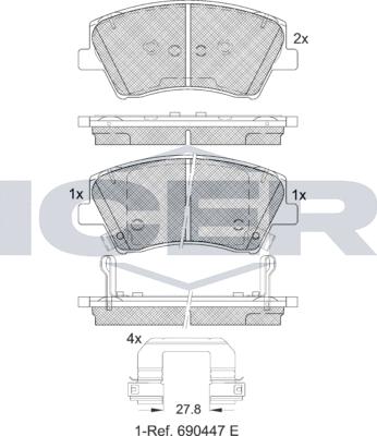 Icer 182314e1 - Гальмівні колодки, дискові гальма autozip.com.ua