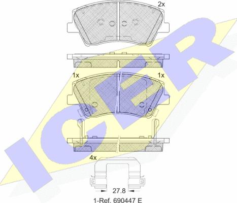 Icer 182314 - Гальмівні колодки, дискові гальма autozip.com.ua