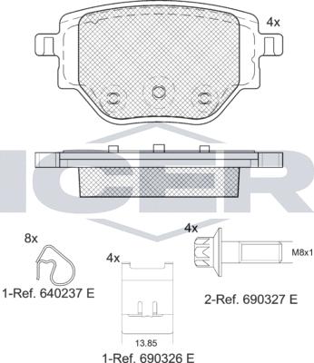 Icer 182384 - Гальмівні колодки, дискові гальма autozip.com.ua