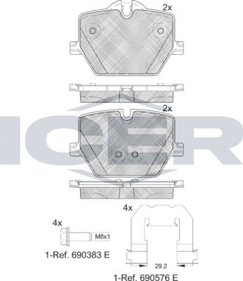 Icer 182386 - Гальмівні колодки, дискові гальма autozip.com.ua